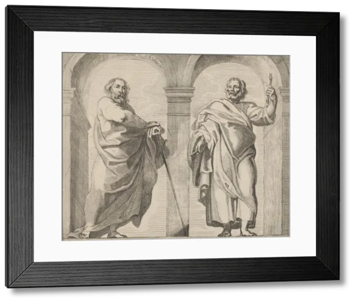 Framed Print : Saints Peter and Paul in a vestibule, ca. 1630-80. ca. 1630-80 Framed Print : Saints Peter and Paul in a vestibule, ca. 1630-80. ca. 1630-80