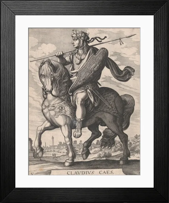 Framed Print : Plate 5: Emperor Claudius on Horseback, from The First Twelve Roman Caesars after Tem Framed Print : Plate 5: Emperor Claudius on Horseback, from The First Twelve Roman Caesars after Tem