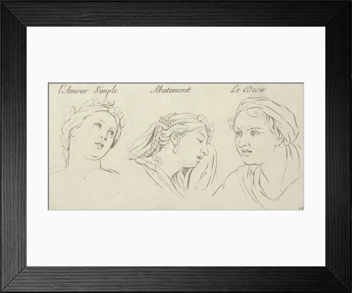 Framed Print : l Amour simple, Abattement, Le Desir (from Caracteres des passions Framed Print : l Amour simple, Abattement, Le Desir (from Caracteres des passions