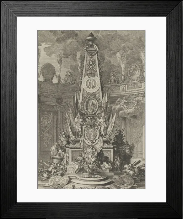 Framed Print : Funeral monument to Charles V, Duke of Lorraine, frontispiece to Les Actions glorieuse Framed Print : Funeral monument to Charles V, Duke of Lorraine, frontispiece to Les Actions glorieuse