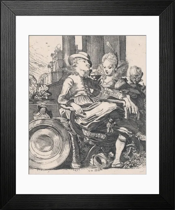 Framed Print : The Enamored Couple: Lucelle and Ascagnes, 1616. Creator: Willem Pietersz. Buytewech Framed Print : The Enamored Couple: Lucelle and Ascagnes, 1616. Creator: Willem Pietersz. Buytewech