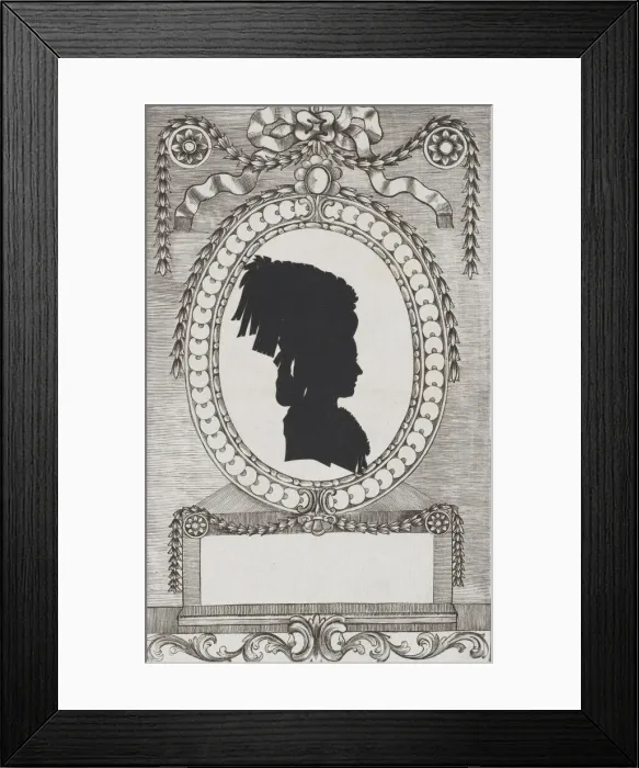Framed Print : Silhouette of Grafin Ferrari, 1784-1834. Creator: Wilhelm Ackermann Framed Print : Silhouette of Grafin Ferrari, 1784-1834. Creator: Wilhelm Ackermann