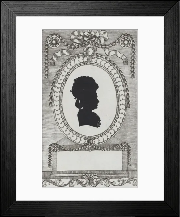 Framed Print : Silhouette of Grafin Coreth, 1784-1834. Creator: Wilhelm Ackermann Framed Print : Silhouette of Grafin Coreth, 1784-1834. Creator: Wilhelm Ackermann