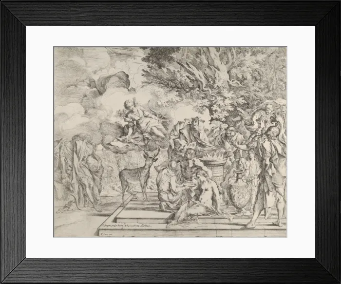 Framed Print : The Sacrifice of Iphigenia, ca. 1640-42. Creator: Pietro Testa Framed Print : The Sacrifice of Iphigenia, ca. 1640-42. Creator: Pietro Testa