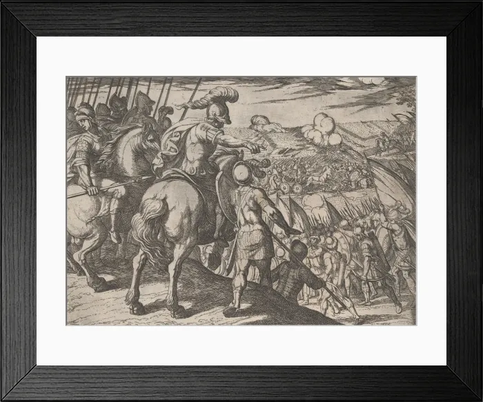 Framed Print : Plate 5: Alexander Directing a Battle, from The Deeds of Alexander the Great, 1608 Framed Print : Plate 5: Alexander Directing a Battle, from The Deeds of Alexander the Great, 1608
