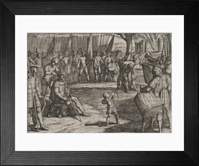 Framed Print : Plate 20: Civilis Having his Hair Cut, from The War of the Romans Against the Batavians Framed Print : Plate 20: Civilis Having his Hair Cut, from The War of the Romans Against the Batavians