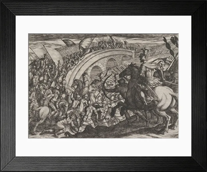 Framed Print : Plate 11: Civilis Troops Crossing the Ms River, from The War of the Romans Against Framed Print : Plate 11: Civilis Troops Crossing the Ms River, from The War of the Romans Against