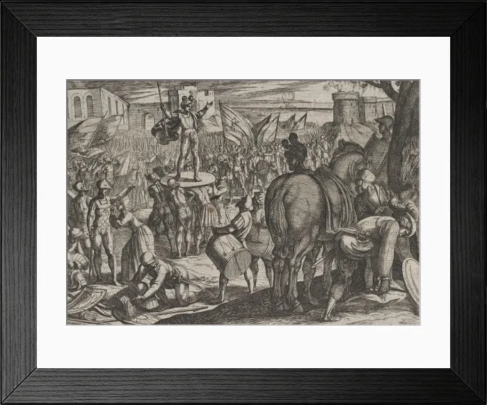 Framed Print : Plate 5: Bruno Appointed Leader of the Caninefates, from The War of the Romans Against Framed Print : Plate 5: Bruno Appointed Leader of the Caninefates, from The War of the Romans Against