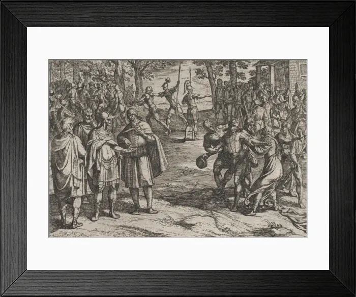 Framed Print : Plate 2: The Romans Taking Old Dutch Men as Hostages and Seducing Young Ones Framed Print : Plate 2: The Romans Taking Old Dutch Men as Hostages and Seducing Young Ones