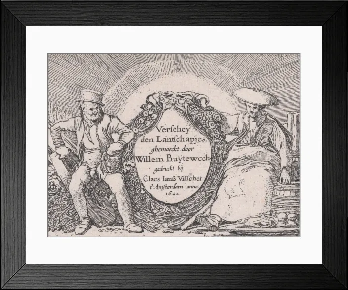 Framed Print : Titlepage, from Verscheyden Landtschapjes (Various Little Landscapes), Plate 1, ca Framed Print : Titlepage, from Verscheyden Landtschapjes (Various Little Landscapes), Plate 1, ca