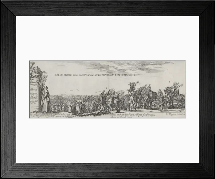 Framed Print : Entry of the Polish Ambassador into Rome, 1633. Creator: Stefano della Bella Framed Print : Entry of the Polish Ambassador into Rome, 1633. Creator: Stefano della Bella