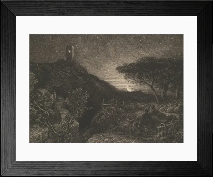 Framed Print : The Lonely Tower, 1879. Creator: Samuel Palmer Framed Print : The Lonely Tower, 1879. Creator: Samuel Palmer