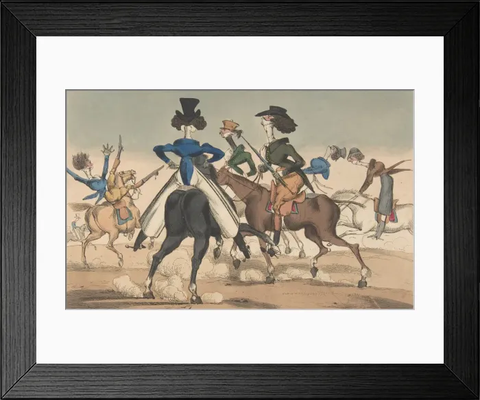 Framed Print : Dandies in Rotten Row, January 21, 1819. Creator: William Heath Framed Print : Dandies in Rotten Row, January 21, 1819. Creator: William Heath