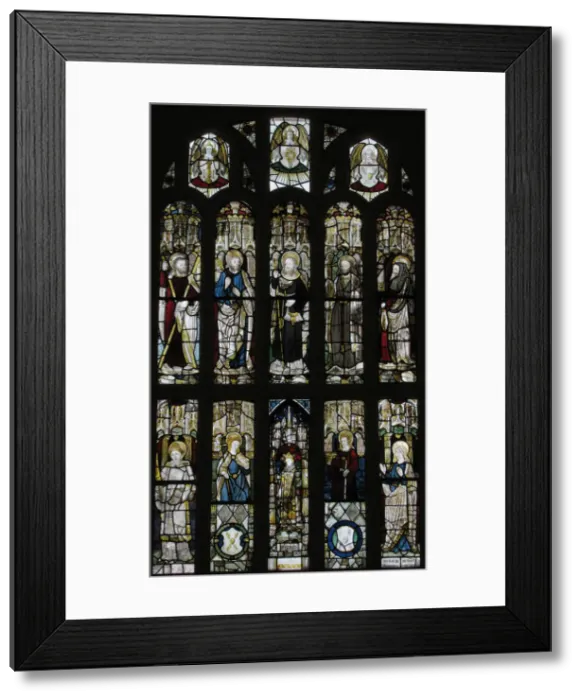 Framed Print : Composite Window of English Stained Glass, British, 15th century. Creator: Unknown Framed Print : Composite Window of English Stained Glass, British, 15th century. Creator: Unknown