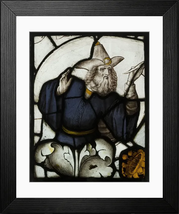 Framed Print : Panel with Prophet from a Tree of Jesse Window, British, ca. 1500. Creator: Unknown Framed Print : Panel with Prophet from a Tree of Jesse Window, British, ca. 1500. Creator: Unknown