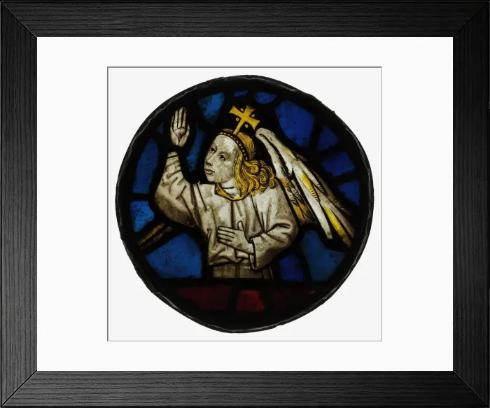 Framed Print : Roundel with an Angel, British, mid-15th century. Creator: Unknown Framed Print : Roundel with an Angel, British, mid-15th century. Creator: Unknown