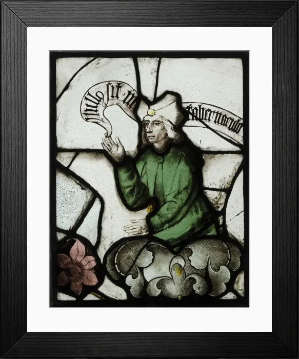 Framed Print : Panel with Prophet from a Tree of Jesse Window, British, ca. 1500. Creator: Unknown Framed Print : Panel with Prophet from a Tree of Jesse Window, British, ca. 1500. Creator: Unknown