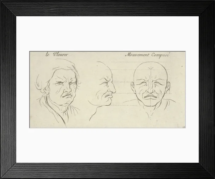 Framed Print : Le Pleurer and mouvement compose(from Caracteres des passions Framed Print : Le Pleurer and mouvement compose(from Caracteres des passions