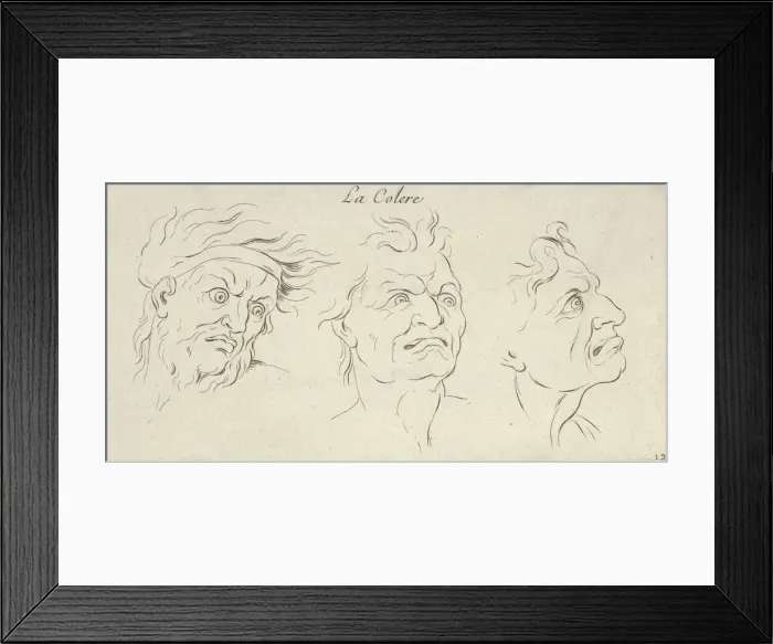 Framed Print : Le Colere (from Caracteres des passions, gravé Framed Print : Le Colere (from Caracteres des passions, gravé