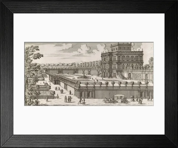 Framed Print : View of the side facade of the Palazzo Pamphili and its garden (Secondo prospetto pe Framed Print : View of the side facade of the Palazzo Pamphili and its garden (Secondo prospetto pe