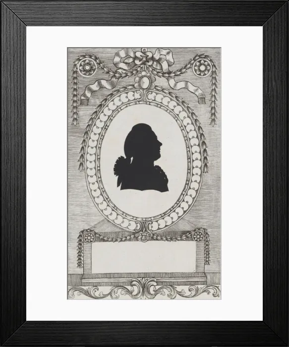 Framed Print : Silhouette of Graf Leopold Kinigl, 1784-1834. Creator: Wilhelm Ackermann Framed Print : Silhouette of Graf Leopold Kinigl, 1784-1834. Creator: Wilhelm Ackermann