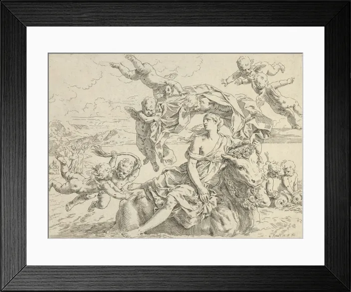 Framed Print : The Rape of Europa, ca. 1636. Creator: Simone Cantarini Framed Print : The Rape of Europa, ca. 1636. Creator: Simone Cantarini