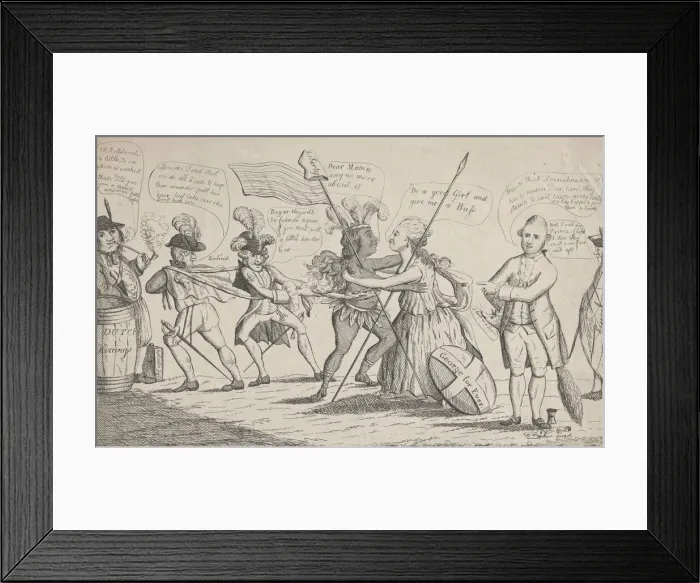 Framed Print : The Reconciliation Between Britannia and Her Daughter America, May 11, 1782 Framed Print : The Reconciliation Between Britannia and Her Daughter America, May 11, 1782