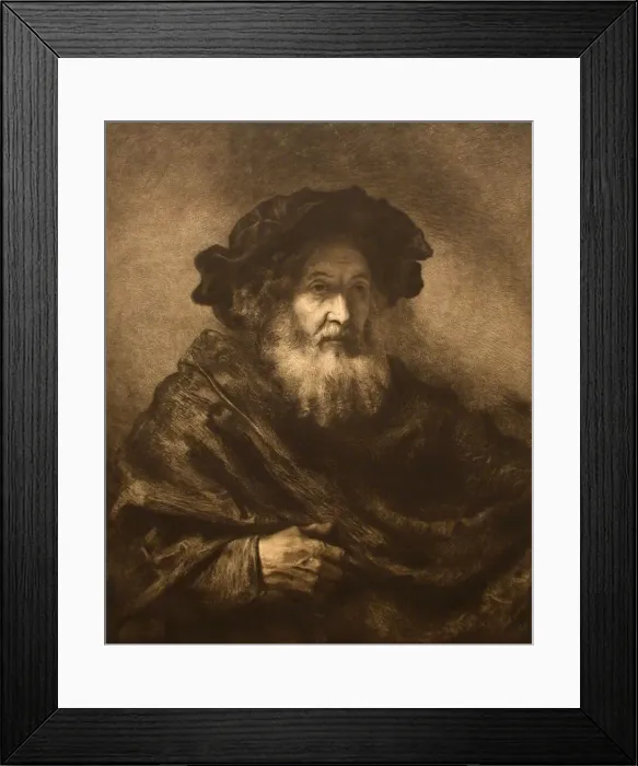 Framed Print : Untitled: Rembrandtesque Old Man, 20th century. Creator: Waltner Framed Print : Untitled: Rembrandtesque Old Man, 20th century. Creator: Waltner