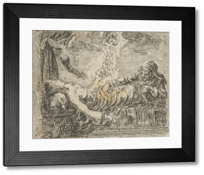 Framed Print : Jupiter and Danae, from Game of Mythology (Jeu de la Mythologie), 1644 Framed Print : Jupiter and Danae, from Game of Mythology (Jeu de la Mythologie), 1644
