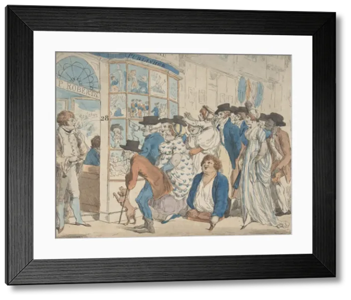 Framed Print : Caricature Shop of Piercy Roberts, 28 Middle Row, Holborn, 1801. Creator: Piercy Roberts Framed Print : Caricature Shop of Piercy Roberts, 28 Middle Row, Holborn, 1801. Creator: Piercy Roberts
