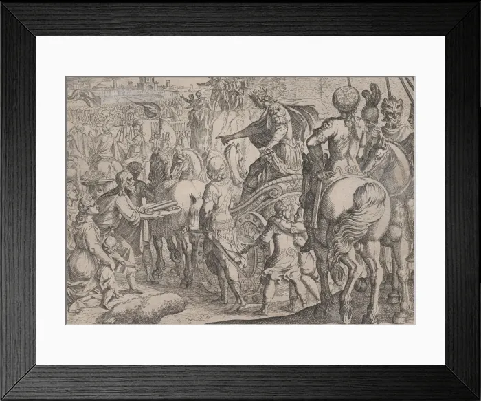 Framed Print : Plate 9: Alexanders Triumphal Entry into Babylon, from The Deeds of Alexander the Great Framed Print : Plate 9: Alexanders Triumphal Entry into Babylon, from The Deeds of Alexander the Great