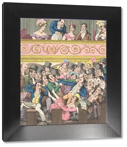 Theatrical Pleasures, Plate 2: Contending for a Seat, ca. 1835. Creator: Theodore Lane