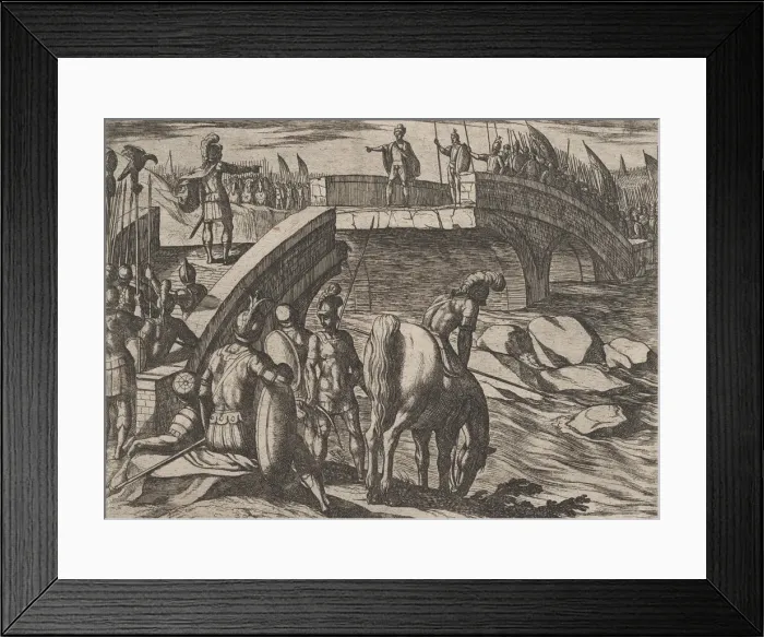 Framed Print : Plate 36: Civilis and Cerialis Meet on a Broken Bridge to Reach an Accord