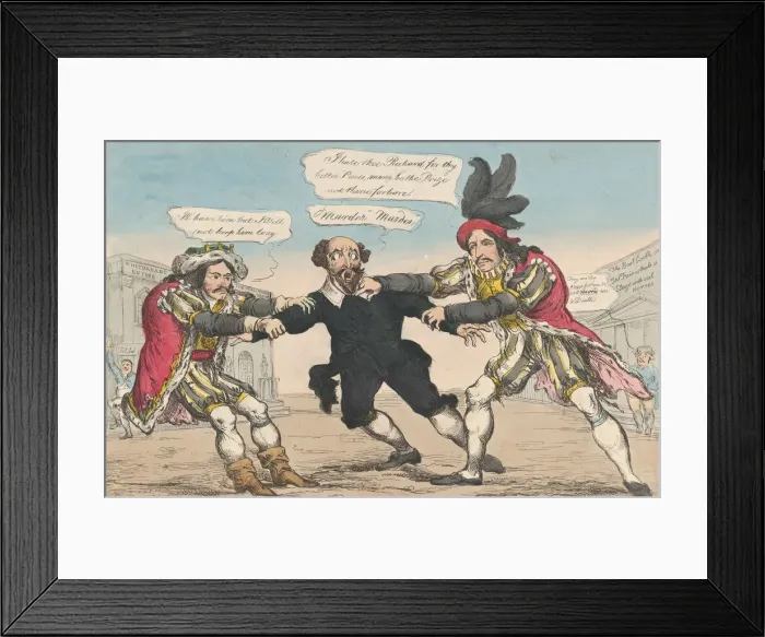 Framed Print : The Rival Richards, or Sheakspear in Danger, May 18, 1814. Creator: William Heath Framed Print : The Rival Richards, or Sheakspear in Danger, May 18, 1814. Creator: William Heath