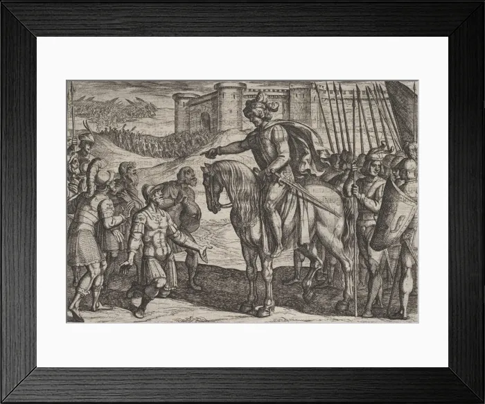 Framed Print : Plate 19: Men from the Fortress Surrender and Pledge Their Lives to Civilis Framed Print : Plate 19: Men from the Fortress Surrender and Pledge Their Lives to Civilis