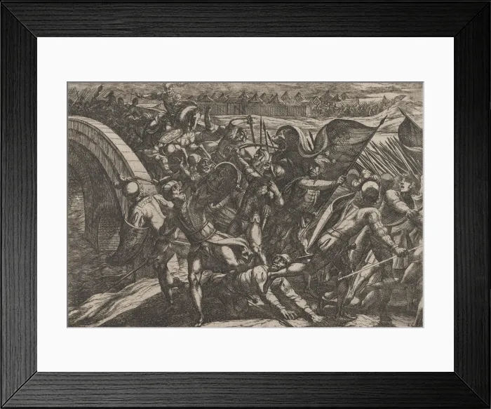 Framed Print : Plate 27: The Dutch During a Surprise Attack of the Roman Camp on the Moselle Framed Print : Plate 27: The Dutch During a Surprise Attack of the Roman Camp on the Moselle