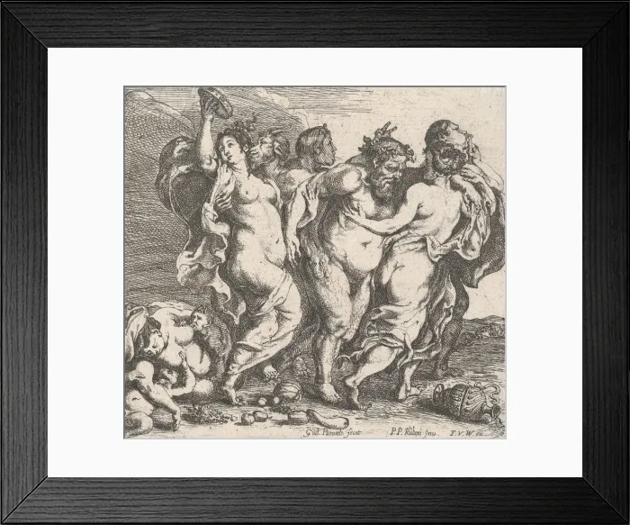 Framed Print : The drunken Silenus, accompanied by nymphs and satyrs, 1632. Creator: Willem Panneels Framed Print : The drunken Silenus, accompanied by nymphs and satyrs, 1632. Creator: Willem Panneels