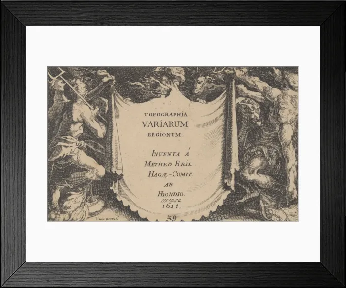 Framed Print : Title to Topographia Variarum Regionum, 1614. Creator: Simon Wynhoutsz Frisius Framed Print : Title to Topographia Variarum Regionum, 1614. Creator: Simon Wynhoutsz Frisius
