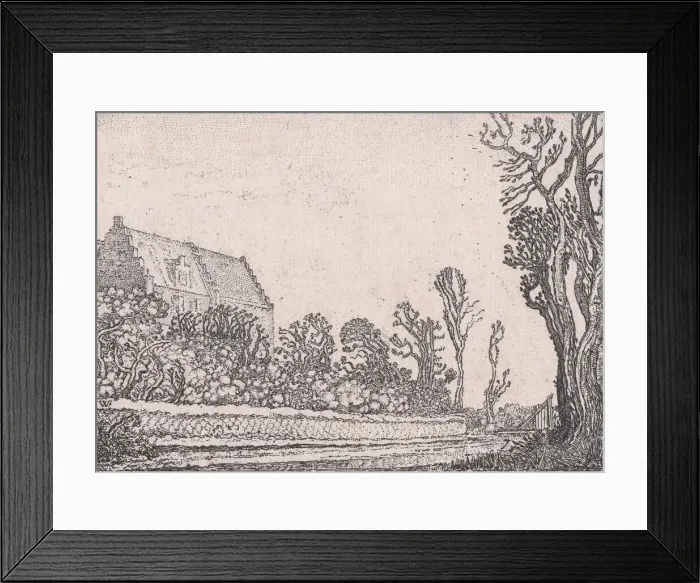Framed Print : The House with the Stepped Gable, from Verscheyden Landtschapjes (Various Little Lands