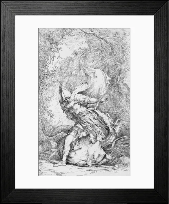Framed Print : Jason and the Dragon, ca. 1663-64. Creator: Salvator Rosa Framed Print : Jason and the Dragon, ca. 1663-64. Creator: Salvator Rosa