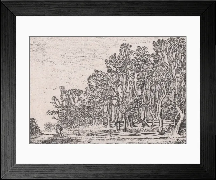 Framed Print : Two Plank Hedges, from Verscheyden Landtschapjes (Various Little Landscapes), Plate 6 Framed Print : Two Plank Hedges, from Verscheyden Landtschapjes (Various Little Landscapes), Plate 6