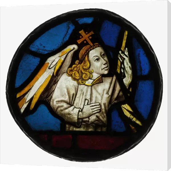 Roundel with an Angel, British, 15th century. Creator: Unknown