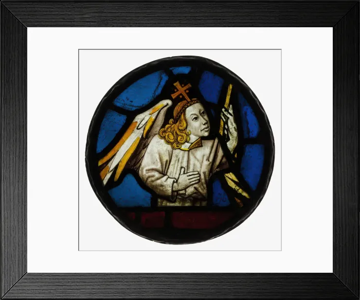 Framed Print : Roundel with an Angel, British, 15th century. Creator: Unknown Framed Print : Roundel with an Angel, British, 15th century. Creator: Unknown