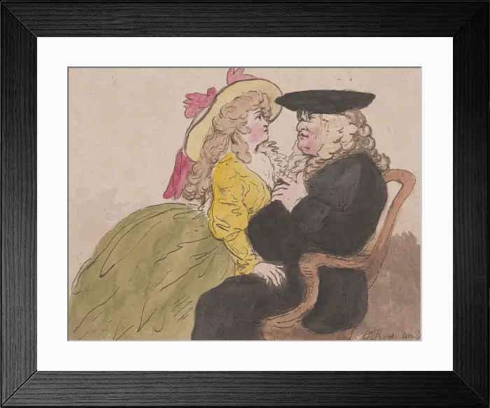 Framed Print : Lady on a Lawyers Knee-Romance, February 8, 1787. Creator: William Henry Wood Framed Print : Lady on a Lawyers Knee-Romance, February 8, 1787. Creator: William Henry Wood