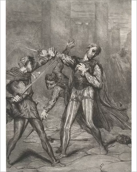 Villain, thou diest: plate 10 from Othello (Act 5, Scene 1), etched 1844, reprinted 1900