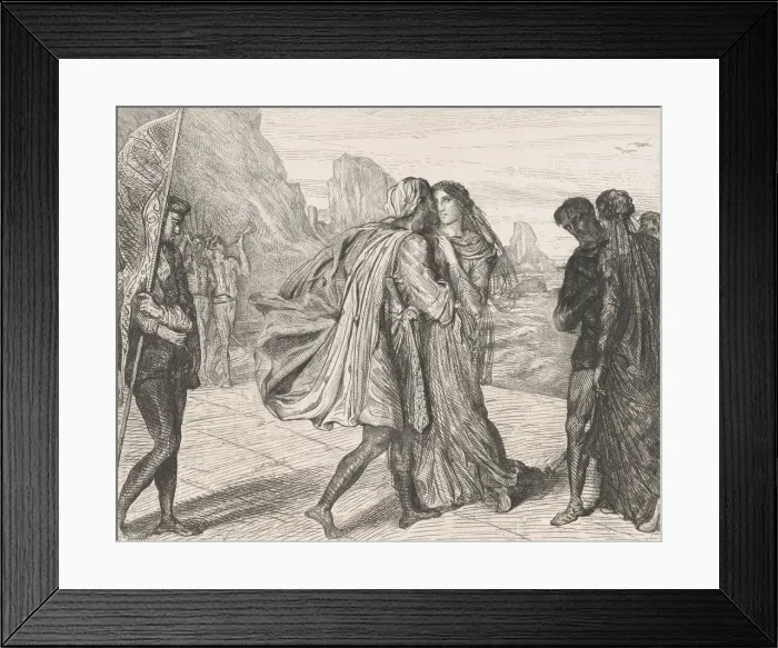 Framed Print : O my fair warrior!: plate 5 from Othello (Act 2, Scene 1), etched 1844, reprinted 1900 Framed Print : O my fair warrior!: plate 5 from Othello (Act 2, Scene 1), etched 1844, reprinted 1900