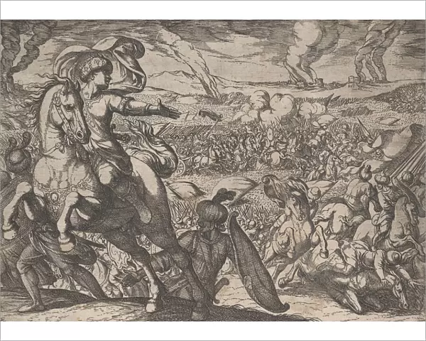 Plate 6: Darius Fleeing from the Battlefield, from The Deeds of Alexander the Great, 1608