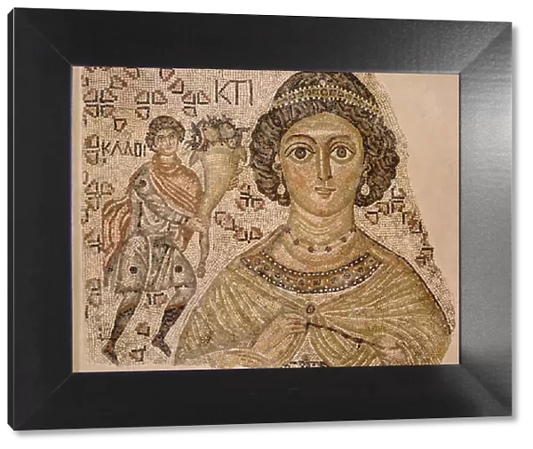 Fragment of a Floor Mosaic with a Personification of Ktisis, Byzantine, 500-550