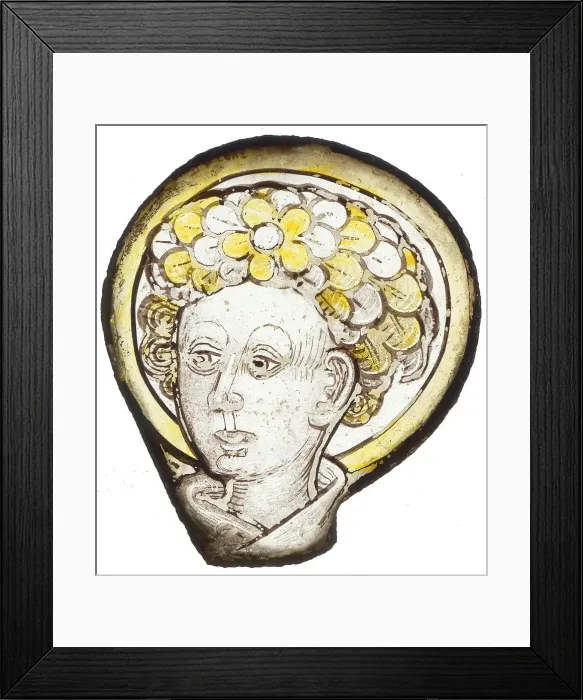 Framed Print : Head of a Saint, British, 15th century. Creator: Unknown Framed Print : Head of a Saint, British, 15th century. Creator: Unknown