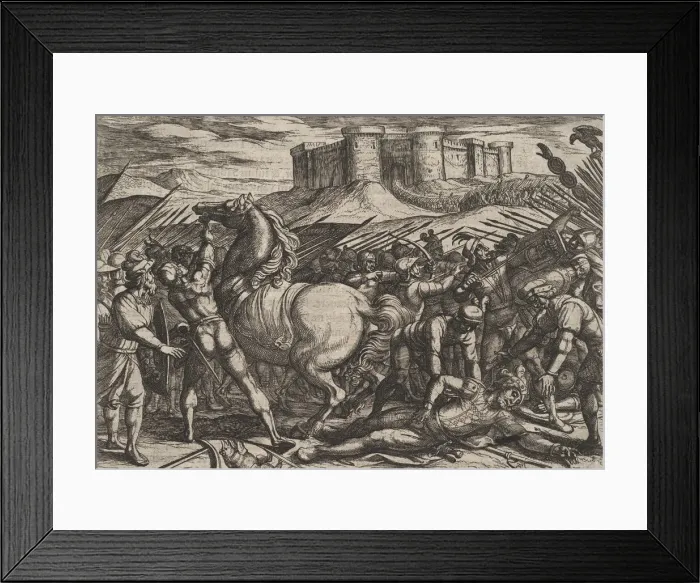 Framed Print : Plate 17: The Romans Misled by Civilis Horse to Believe that He was Dead or Injured Framed Print : Plate 17: The Romans Misled by Civilis Horse to Believe that He was Dead or Injured